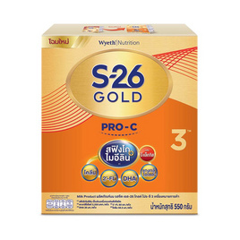 นมผงเอส26 โกลด์ โปร-ซี 3 550 กรัม - S-26, 7Online