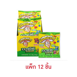 วอร์เฮ้ดส์ ลูกอมเอ็กซ์ตรีมซาวร์ คละรส 28 กรัม (แพ็ก 12 ชิ้น) - วอร์เฮ้ดส์, ช็อกโกแลต ลูกอม หมากฝรั่ง