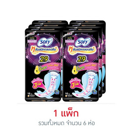 โซฟี ผ้าอนามัยแบบกระชับสำหรับกลางคืน 29ซม. (ห่อละ 16 ชิ้น) - Sofy, สุขภาพ