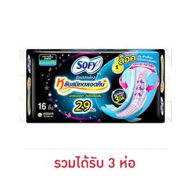 โซฟี ผ้าอนามัย ขอบปกป้องกลางคืน 29 ซม. (ห่อละ 16 ชิ้น) - Sofy, สุขภาพ