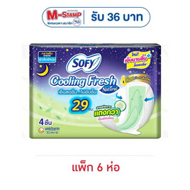 โซฟี คูลลิ่งเฟรชไนท์เนเชอรัล สลิม 29 ซม. ห่อละ 4 ชิ้น (แพ็ก 6 ห่อ) - Sofy, สำหรับผู้หญิง