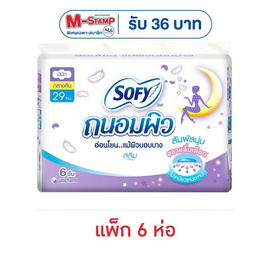 โซฟี ถนอมผิวมีปีก กลางคืน 29 ซม. ห่อละ 6 ชิ้น (แพ็ก 6 ห่อ) - Sofy, สำหรับผู้หญิง