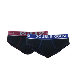 ห่านคู่ กางเกงในชาย ขอบยางโชว์ (แพ็ก 2 ตัว) สีดำ - DOUBLE GOOSE, เสื้อผ้าผู้ชาย