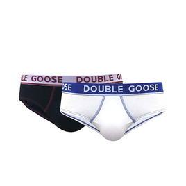 ห่านคู่ กางเกงในชาย ขอบยางโชว์ (แพ็ก 2 ตัว) สีขาว /ดำ - DOUBLE GOOSE, กางเกงใน และบ็อกเซอร์