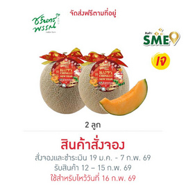 ไร่ชรินทร์พรรณ เมล่อนฮอกไกโดพรีเมียม สีส้ม 2 ลูก/กล่อง - ไร่ชรินทร์พรรณ, ผักและผลไม้