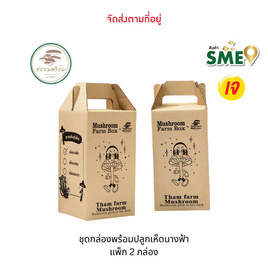 ธรรมฟาร์มเห็ด ชุดกล่องพร้อมปลูกเห็ดนางฟ้า แพ็ก 2 กล่อง - ธรรมฟาร์มเห็ด