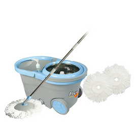 โพลี-ไบรท์ ม็อบถังปั่น รุ่นไต้ฝุ่น 2 + ผ้ารีฟิล (ขาว) 2 ชิ้น - Poly-Brite, อุปกรณ์ทำความสะอาด