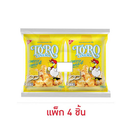 โตโร ข้าวโพดรสชีสและหัวหอม 30 กรัม (แพ็ก 4 ชิ้น) - โตโร, ขนมขบเคี้ยว