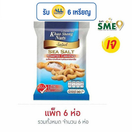 เขาช่อง เมล็ดมะม่วงหิมพานต์อบเกสรเกลือ 30 กรัม (แพ็ก 6 ชิ้น) - เขาช่อง, ถั่ว
