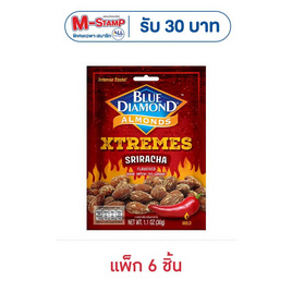 บลูไดมอนด์ อัลมอนด์รสศรีราชา 30 กรัม (แพ็ก 6 ชิ้น) - Blue Diamond, Blue Diamond