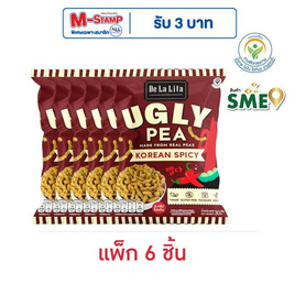เดอลาลิต้า ขนมถั่วลันเตาแท่งอบกรอบ รสเผ็ดเกาหลี 30 กรัม (แพ็ก 6 ชิ้น) - เดอลาลิต้า, ถั่ว