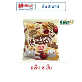 เกรนเน่ย์ เนกเก็ตกราโนล่า รสไวท์ช็อกโกแลตแครนเบอร์รี่ 30 กรัม (แพ็ก 6 ชิ้น) - เกรนเน่ย์, ขนมขบเคี้ยว และช็อคโกแลต