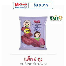 แม่นภา มันม่วงเบรคแตก 33 กรัม (แพ็ก 6 ชิ้น) - แม่นภา, ผลไม้อบแห้ง