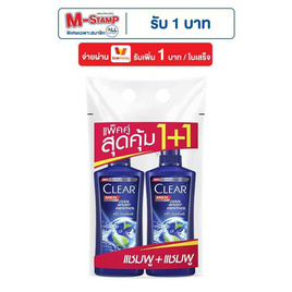 เคลียร์ เมนแชมพู ขจัดรังแค สูตรคูลสปอร์ตเมนทอล 350 มล. (แพ็กคู่) - Clear, สำหรับผู้ชาย