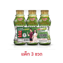นมพาสฯเมจิ ไฮโปรตีน 350 มล. ชาเขียว (แพ็ก 3 ขวด) - Meiji, นม / ไข่ / โบโลน่า / แฮม