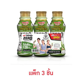 นมพาสฯเมจิ ไฮโปรตีน 350 มล. ชาเขียว (แพ็ก 3 ขวด) - Meiji, อาหารสด ผัก ผลไม้และเบเกอรี่