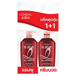 ลอรีอัล ปารีส เอลแซฟ ฟอล รีซิสท์ 3X แอนไท แฮร์ฟอล แชมพู 400 มล. + ครีมนวดผม 375 มล. - Loreal, L'OREAL