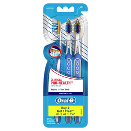 ออรัลบี แปรงสีฟัน โปร-เฮลธ์ คลินิคอล ขนแปรงนุ่ม (แพ็ก3ด้าม) คละสี - Oral b, ผลิตภัณฑ์ดูแลช่องปากและฟัน