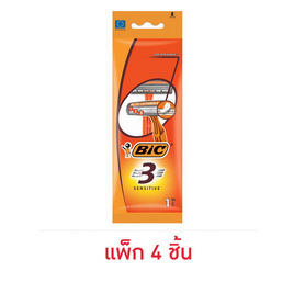 บิค มีดโกน รุ่น 3 ใบมีด เซนซิทีฟ (แพ็ก 4 ชิ้น) - BIC, เชฟวิ่ง / อาฟเตอร์เชฟ