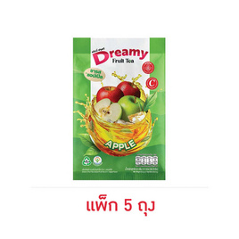 ดรีมมี่ฟรุตที ชาผลไม้สำเร็จรูป 3in1 รสแอปเปิ้ล 162.5 กรัม (32.5กรัม x 5ซอง/ถุง) (แพ็ก 5 ถุง) - ดรีมมี่, ชากลิ่นผลไม้/ชาปรุงรส