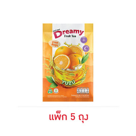 ดรีมมี่ฟรุตที ชาผลไม้สำเร็จรูป 3in1 รสส้มยูซุ 162.5 กรัม (32.5กรัม x 5ซอง/ถุง) (แพ็ก 5 ถุง) - ดรีมมี่, ชากลิ่นผลไม้/ชาปรุงรส
