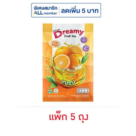 ดรีมมี่ฟรุตที ชาผลไม้สำเร็จรูป 3in1 รสส้มยูซุ 162.5 กรัม (32.5กรัม x 5ซอง/ถุง) (แพ็ก 5 ถุง) - ดรีมมี่, ชา