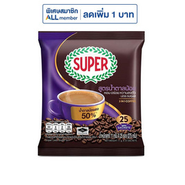 ซุปเปอร์ กาแฟ 3in1 สูตรน้ำตาลน้อย 275 กรัม (11 กรัม x 25 ซอง) - ซุปเปอร์กาแฟ, กาแฟ