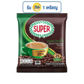 ซุปเปอร์ กาแฟ 3in1 เอสเปรสโซ่ 425 กรัม (17 กรัม x 25 ซอง) - ซุปเปอร์กาแฟ, เครื่องดื่มและผงชงดื่ม