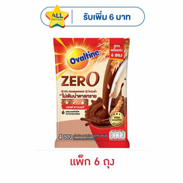 โอวัลติน 3in1 สูตรซีโร่ ไม่เติมน้ำตาลทราย 4ซอง/ถุง (แพ็ก 6 ถุง) - Ovaltine, ผงชงดื่มเพื่อสุขภาพ