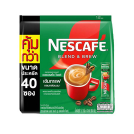 เนสกาแฟ 3in1 เบลนด์แอนด์บรู เอสเปรสโซ่ โรสต์ 604 กรัม (15.1 กรัม x 40 ซอง) - Nescafe, ชา&กาแฟพร้อมดื่ม