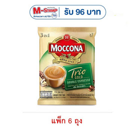 มอคโคน่า โกลด์ กาแฟ 3in1 ดับเบิ้ล เอสเปรสโซ่ 84 กรัม (12กรัม x 7ซอง/ถุง) (แพ็ก 6 ถุง) - Moccona, M-Stamp แจกจัดหนัก
