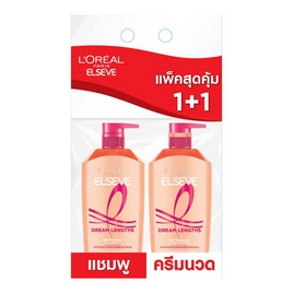 ลอรีอัล ปารีส เอลแซฟ ดรีมเลงท์ รีสทอริ่ง แชมพู 400 มล. + ครีมนวดผม 375 มล. - Loreal, แชมพูและครีมนวดผม