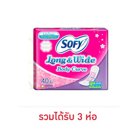 โซฟี แผ่นอนามัย ลอง&ไวด์ บอดี้เคิร์ฟไม่มีน้ำหอม (ห่อละ 40 ชิ้น) - Sofy, สุขภาพ