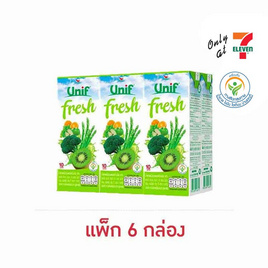 ยูนิฟ เฟรช ผักใบเขียวผสมผลไม้รวม 40% 180 มล. (แพ็ก 6 กล่อง) - Unif, มหกรรมนมและเครื่องดื่ม