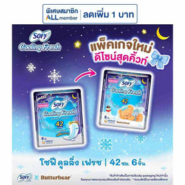 โซฟี คูลลิ่งเฟรช กลางคืนสลิมมีปีก 42ซม. (ห่อละ 6 ชิ้น) - Sofy, สำหรับผู้หญิง
