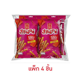 เจ้าสัวสแนคซ์ หมูแท่งกรอบรสล่าเถียว 45 กรัม (แพ็ก 4 ชิ้น) - เจ้าสัว, หมูแท่งกรอบเจ้าสัว