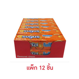 ซูกัส จัมโบ้ ลูกอมรสส้มแบบแท่ง 48 กรัม (แพ็ก 12 แท่ง) - ซูกัส, ขนมขบเคี้ยว และช็อคโกแลต