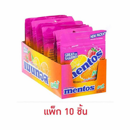 เมนทอส ลูกอมรสผลไม้ ซิปล็อค 48.6 กรัม (แพ็ก 10 ชิ้น) - เมนทอส, ลูกอม/หมากฝรั่ง