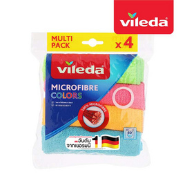 วิเลดา ผ้าไมโครไฟเบอร์ คัลเลอร์ แพ็ค 4 ชิ้น - Vileda, ผ้าเช็ดอเนกประสงค์