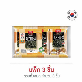 ยังบัน สาหร่ายทะเลปรุงรสน้ำมันงา 4 กรัม (แพ็ก 3 ชิ้น) - ยังบัน, ยังบัน