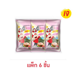 เถ้าแก่น้อย สาหร่ายอบปรุงรส รสเกลือชมพู 4 กรัม (แพ็ก 6 ชิ้น) - เถ้าแก่น้อย
