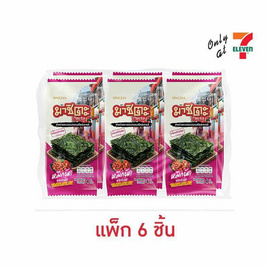 มาชิตะ สาหร่ายอบ รสหมึกผัดซอสเผ็ด 4 กรัม (แพ็ก 6 ชิ้น) - มาชิตะ, สาหร่าย