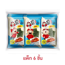เถ้าแก่น้อย สาหร่ายอบรสแซลมอนย่างซอสญี่ปุ่น 4 กรัม (แพ็ก 6 ชิ้น) - เถ้าแก่น้อย, สาหร่าย
