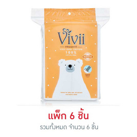 วีวี่ สำลีแผ่น 50 กรัม (แพ็ก 6 ชิ้น) - Vivii, อุปกรณ์สำหรับแต่งหน้า