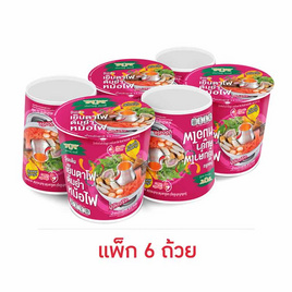 มังกรคู่เรดดี้วุ้นเส้นคัพ รสเย็นตาโฟต้มยำ 51 กรัม (แพ็ก 6 ถ้วย) - มังกรคู่, วุ้นเส้นกึ่งสำเร็จรูป