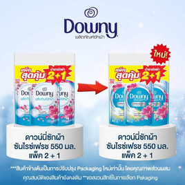 ดาวน์นี่ ซักผ้าซันไรท์เฟรชเข้มข้น 550 มล. ถุง 2แถม1 - Downy, ซูเปอร์มาร์เก็ต