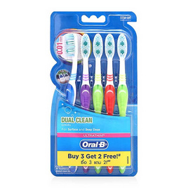 ออรัล-บี คอมพลีท ดูอัลคลีน (ขนแปรงนุ่มพิเศษ) แปรงสีฟัน 5 ด้าม - Oral b, Oral b