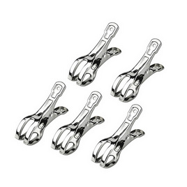 คลิปหนีบสแตนเลสแบบปากอ้า แพ็ก 5 ชิ้น - CASSA, อุปกรณ์ตากผ้า