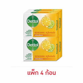 เดทตอล สบู่ แอนตี้แบคทีเรีย สูตรรีเฟรชชิ่ง 60 กรัม (แพ็ก 4 ก้อน) - Dettol, Dettol