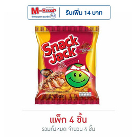 สแน็คแจ๊ค รสสเต๊กไก่ซอสจิ้มแจ่ว 62 กรัม (แพ็ก 4 ชิ้น) - สแน็คแจ๊ค, ขนมขบเคี้ยว และช็อคโกแลต